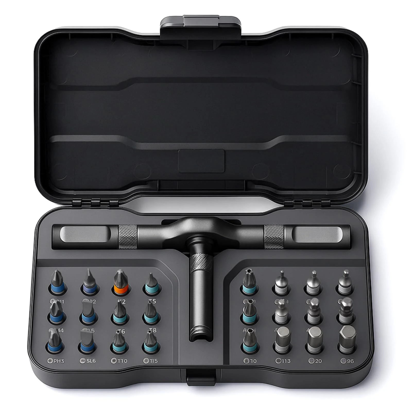 VMAN Ratchet Screwdriver Set, 24 in 1 Magnetic Screwdriver Sets, S2 Steel Bits, DIY Combination Flexible Shaft, Suitable for Furniture Assembly, Precision Electrical Appliance Repair, Bicycle Tools