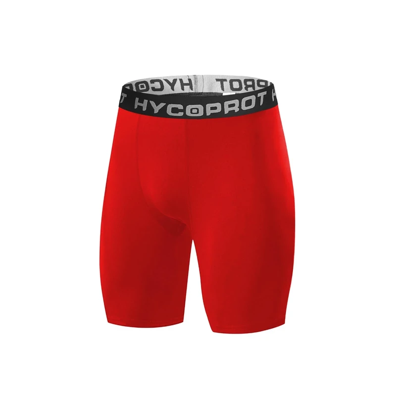 HYCOPROT 1 or 3 Pack Mens Compression Shorts Spandex Sports Underwear Athletic Performance Base Layer Shorts Quick-Drying Tights Leggings Workout Running Active （Red, M）