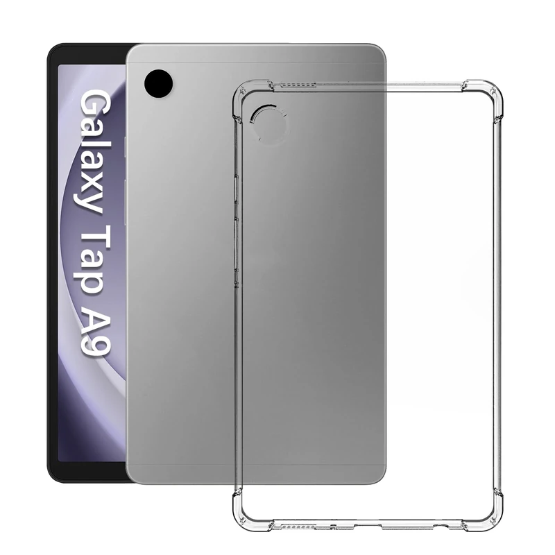 Clear Case for Sam-sung Galaxy Tab A9 8.7 Inch 2023 (SM-X110/X115/X117), Anti-Yellowing Transparent TPU Cover Shockproof Slim Protective Tablet Cover with Reinforced Corners