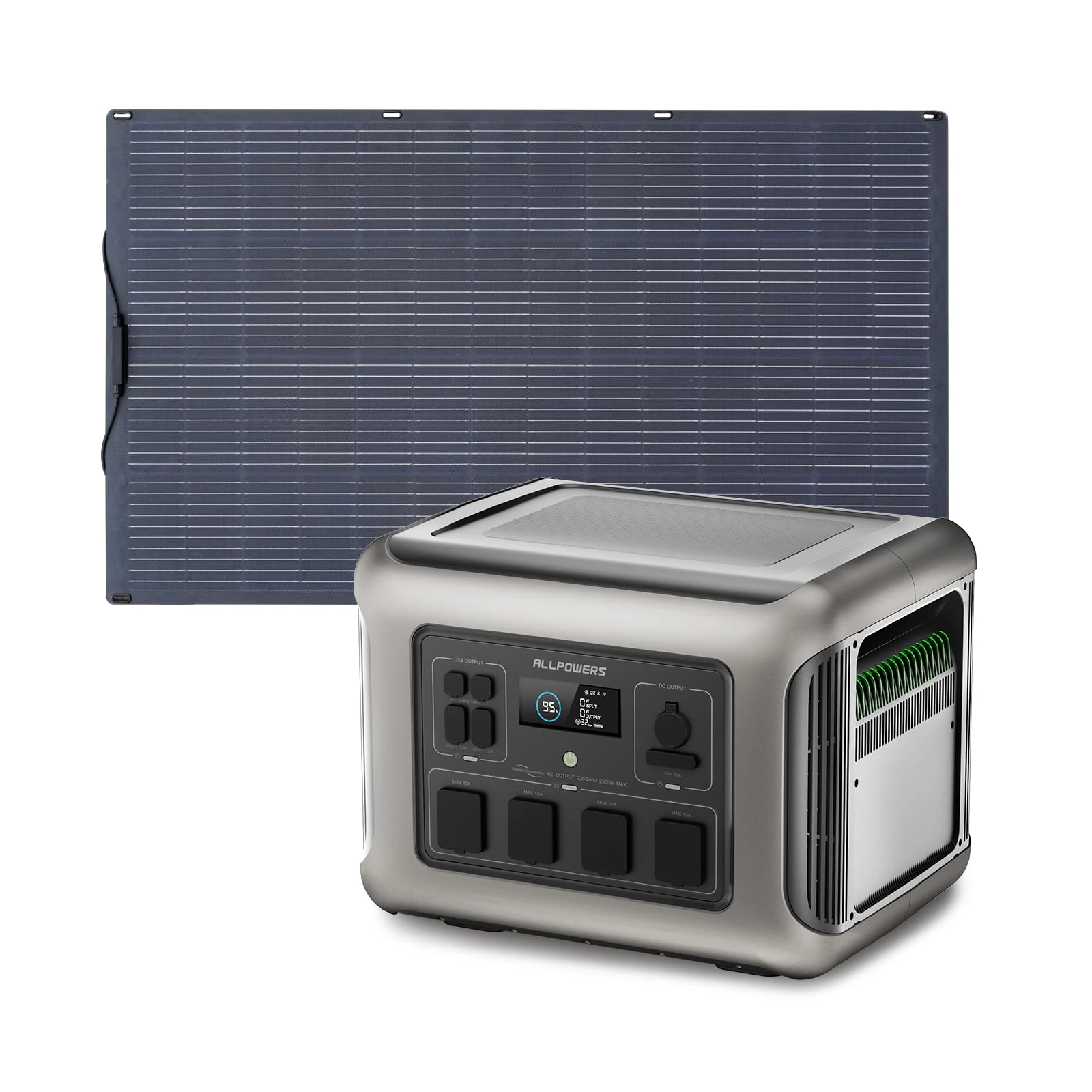 ALLPOWERS R2500 Solar Generator with SF200 200W Solar Panel Included, 2016Wh Portable Power Station w/ 4 2500W AC Outlets, USB-C PD 100W Fast Charging Emergency Power for RVs, Camping, Power Outages