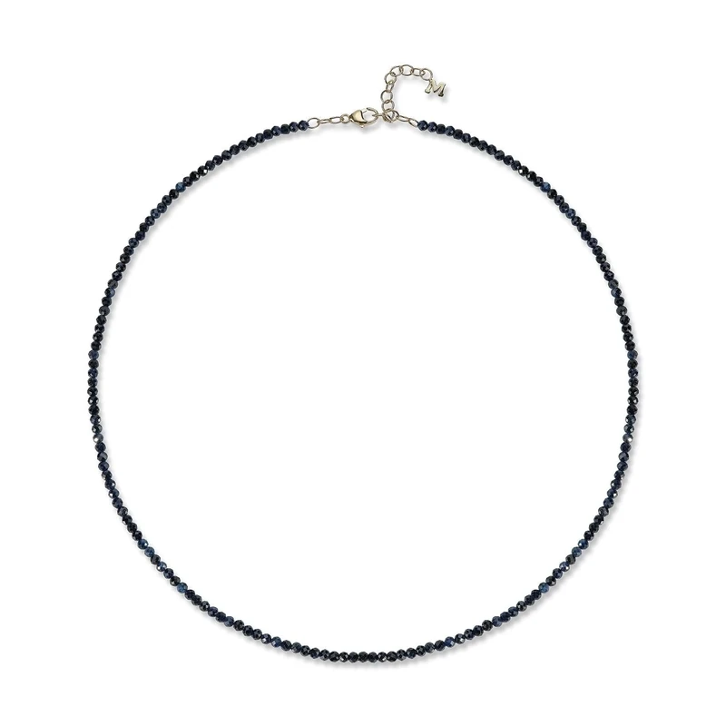 MATEO New York, Mini Blue Sapphire Beaded Necklace