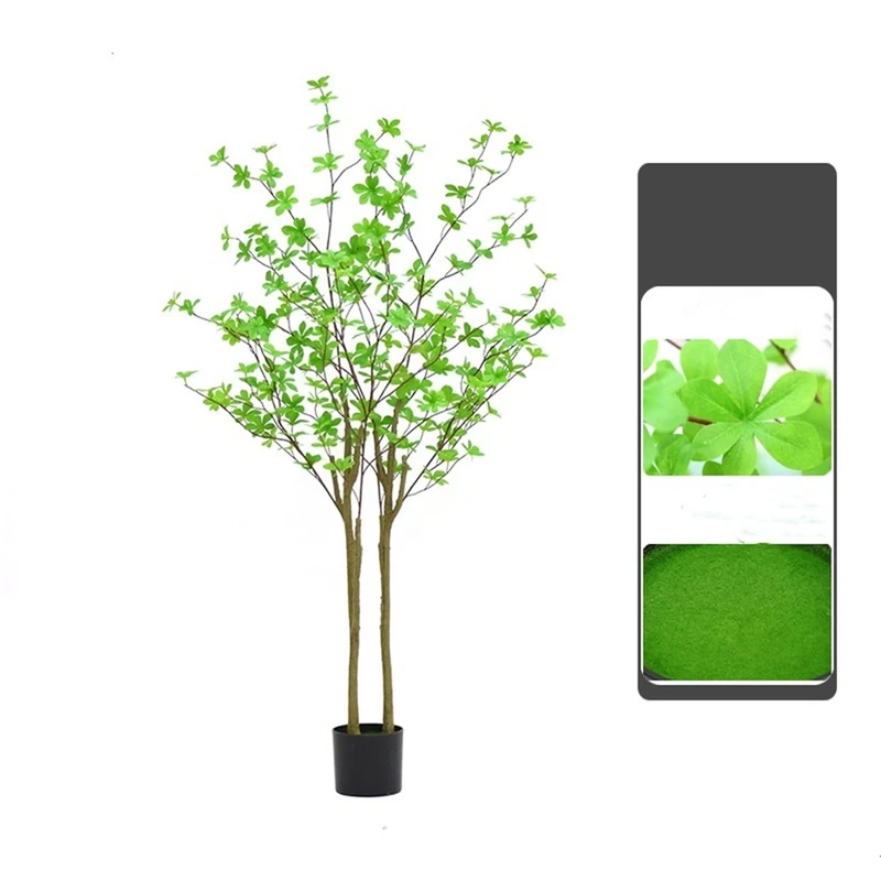 Zstar Artificial Enkianthus Tree, Large Enkianthus Tree in Pot, Large Realistic Room Artificial Plants in Pot for Living Room, Office, Garden, Balcony, Decorative, 150 cm