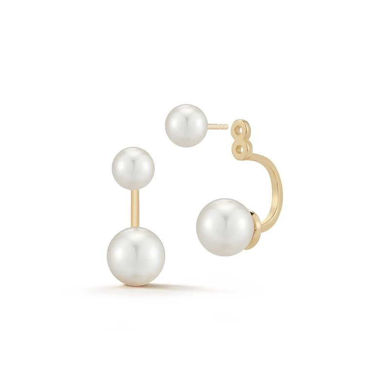 Mateo New York. Pearl Stud with Pearl Ear Jacket