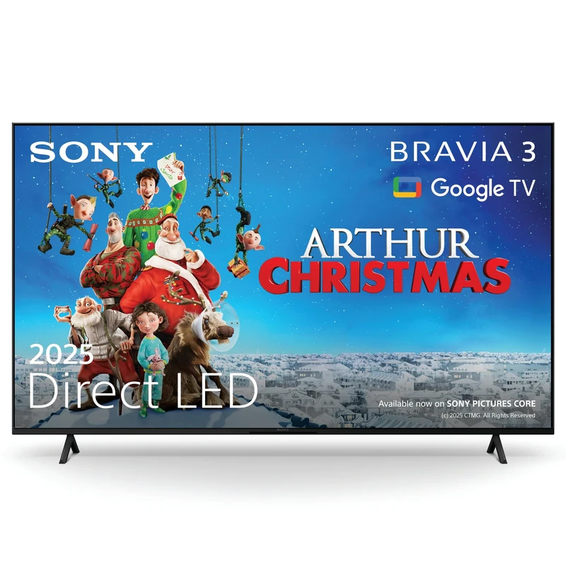 Sony BRAVIA 3 – Direct LED, X-Balanced Speaker, Dolby Vision/Atmos, IMAX Enhanced, Google TV (2025), Google Cast, Apple AirPlay 2, Eco Dashboard 2, Game Menu 2 – 65-inch