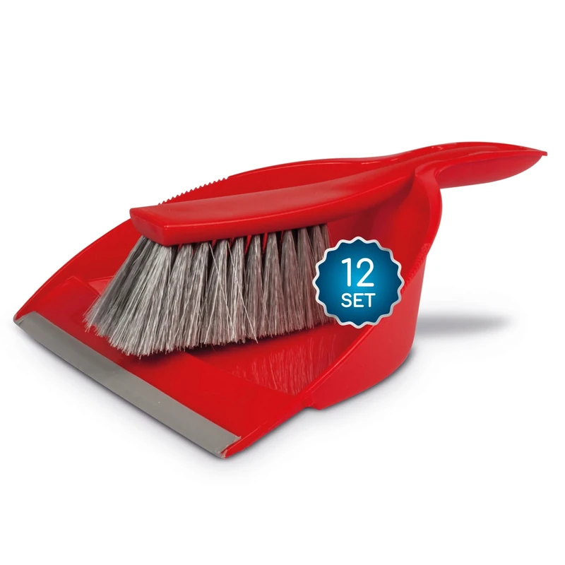 Tonkita Brush and Dustpan, red, 12 Set