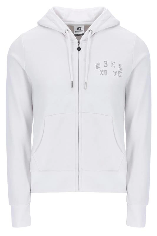 Russell Athletic Dana-Zip Through Hoody Sweat Sweatshirt White