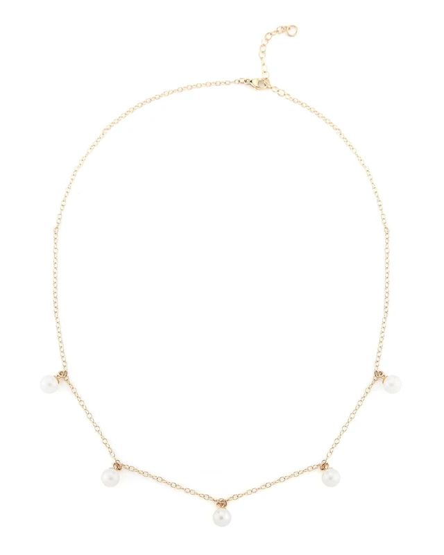 MATEO New York, 5 Point Pearl Choker // 4mm Pearls