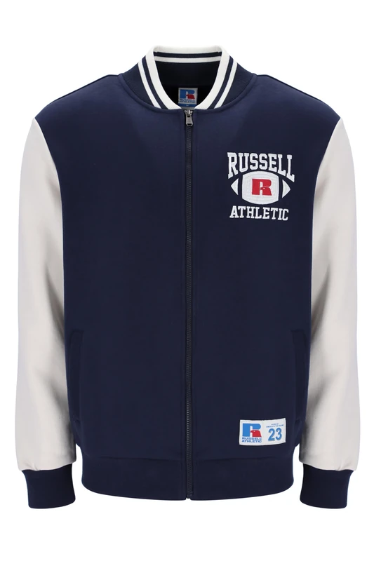 Russell Athletic Mens Ty-fleece Bomber Jacket, Marine, XL EU