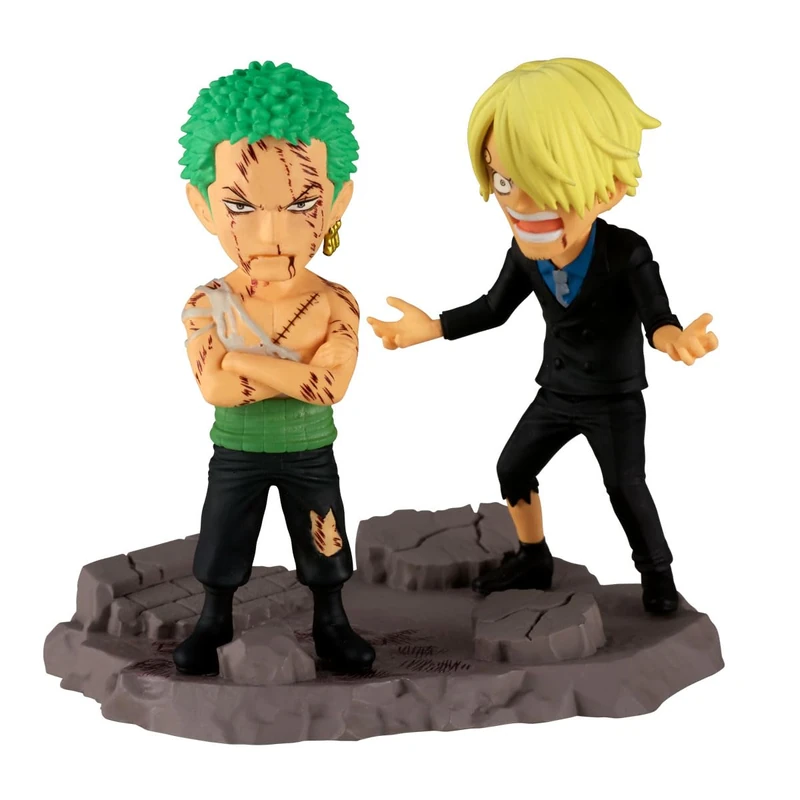Banpresto BP29523P Roronoa Zoro & Sanji '...Nothing...At All' One Piece Action Figure, World Collectable Log Stories 8 cm, Multicolor, Collectible Figure, Optimal for Anime Fans