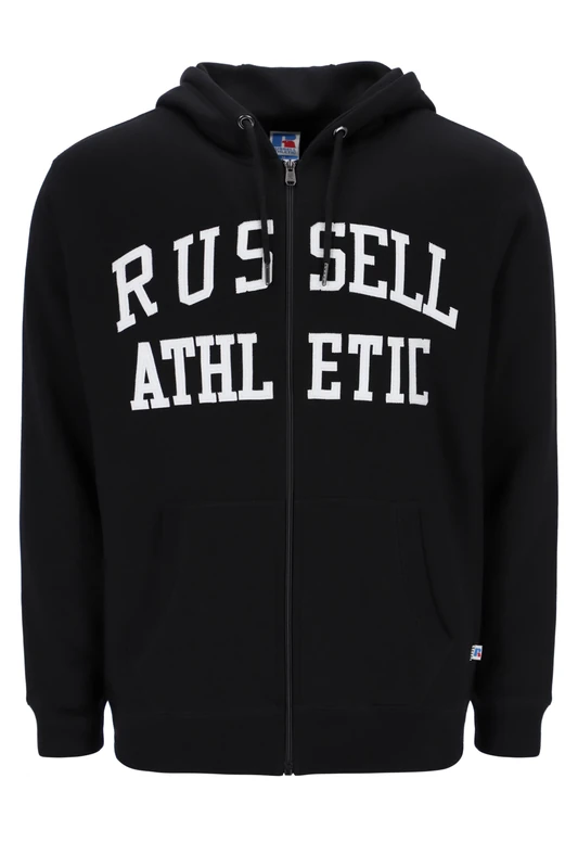 Russell Athletic Mens Iconic-zip Through Hoody Nuring Tunic, Black, S EU