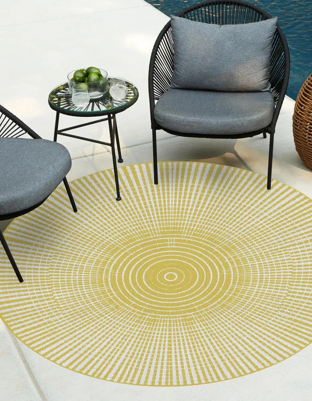 VINILIKO Carpet, Vinyl, Yellow, [Diam] 100 cm - Image 1