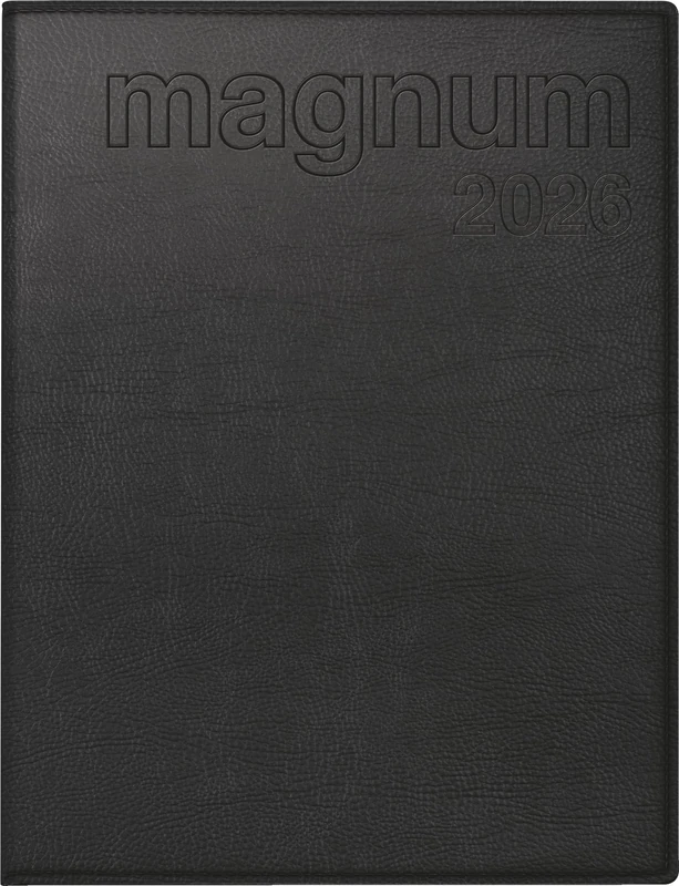 rido/idé Book Calendar Model Magnum 2026 | 183 x 240 mm, Faux Leather, Black