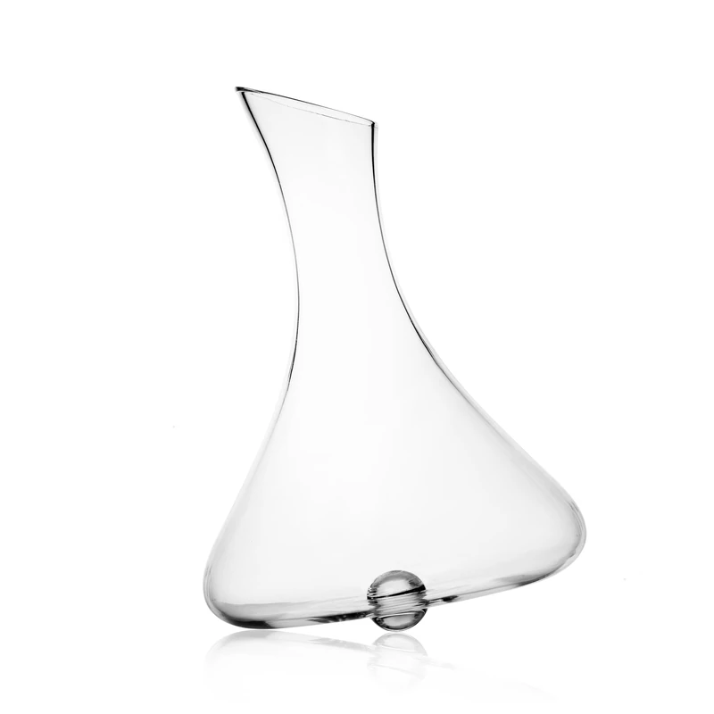 Ichendorf Milano Luna Collection Floating Decanter, Transparent Point, 200 cl, Borosilicate Glass, Handmade
