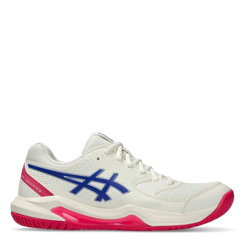 ASICS Womens Gel-Dedicate 8 Sneaker, Cream Darl Cobalt, 8 UK