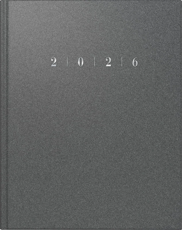 rido/idé Book Calendar Model Manager Calendar TM 2026 | 205 x 260 mm, Plastic, Grey