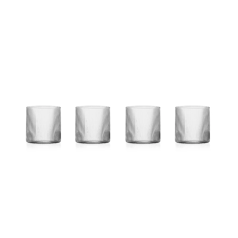 Ichendorf Milano Set of 4 Tumblers, Shibui Collection, 39 cl, Borosilicate Glass, Handmade