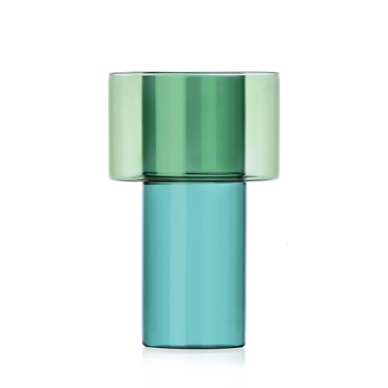 Ichendorf Milano Vase A, Boreale Collection, H20.5 cm, Petroleum - Green, Borosilicate Glass, Handmade
