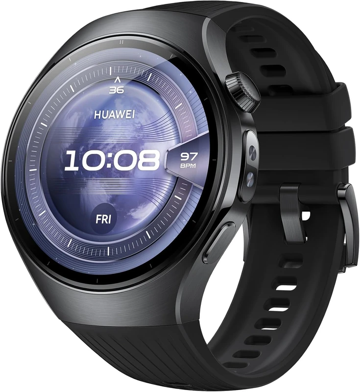 HUAWEI WATCH 5 46mm Smartwatch, Multi-sensing X-TAP Technology, Fingertip Oxygen Saturation Measurement, For Android and iOS, Extended 6-Month Warranty, Brown