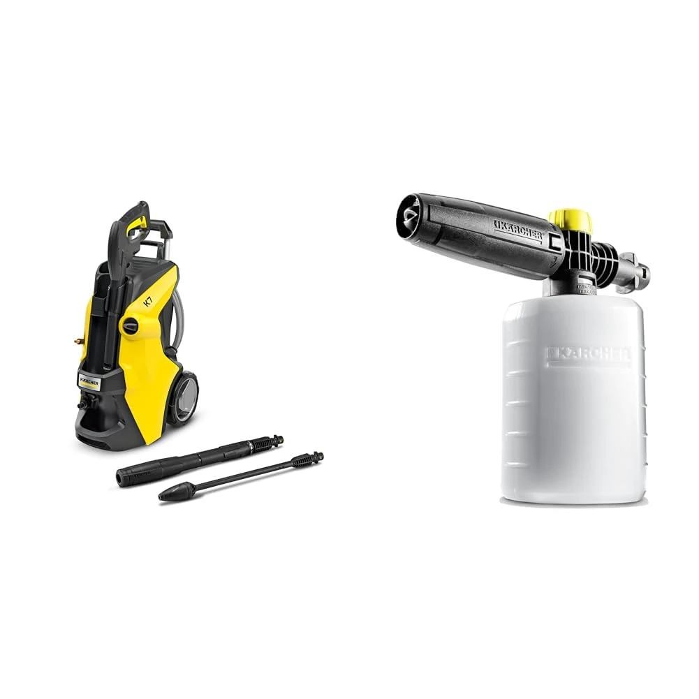 Bundle of Kärcher K 7 Power Flex pressure washer, pressure: max. 180 bar, flow rate: 550 l/h, area coverage: 60 m²/h, water filter, weight: 17.2 kg, high-pressure Flex hose + Kärcher FJ6 Foam Nozzle