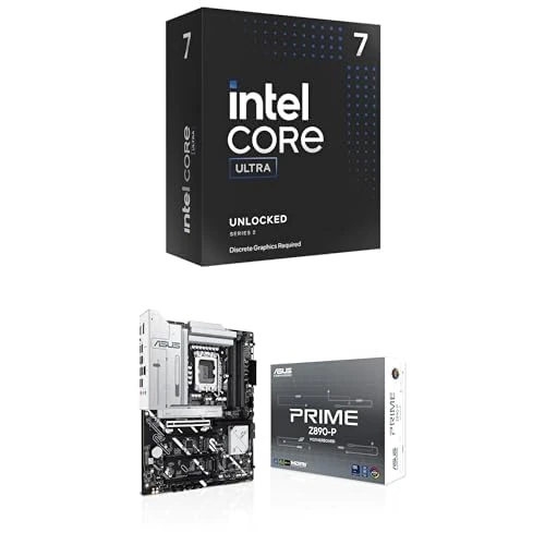 Intel® Core™ Ultra 7 265KF 20-Core up to 5.5 GHz + ASUS PRIME Z890-P ATX, 14+1+2+1 Power Stages, DDR5, PCIe 5.0, USB-C 20Gbps, 4x M.2, PCIe Slot Q-Release