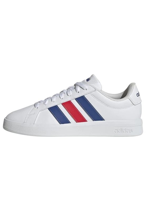 adidas Men's Grand Court Base 3.0 Shoes, FTWR White/Team Royal Blue/Pure Ruby, 12 UK