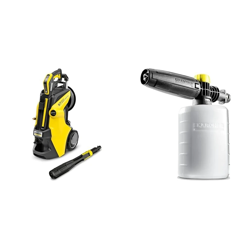 Bundle of Kärcher K 7 Premium Smart Control Flex Pressure Washer, Pressure: max. 180 bar, Flow Rate: 550 l/h, Area: 60 m²/h, Water Filter, Weight: 17.8 kg, + Kärcher FJ6 Foam Nozzle Multi,0.6L