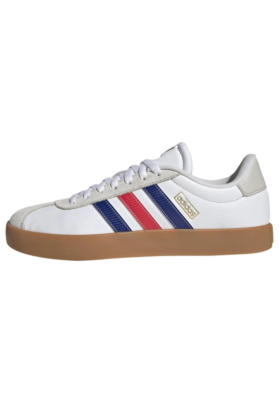 adidas Men's VL Court 3.0 Shoes, FTWR White/Pure Ruby/Mystery Ink, 3 UK