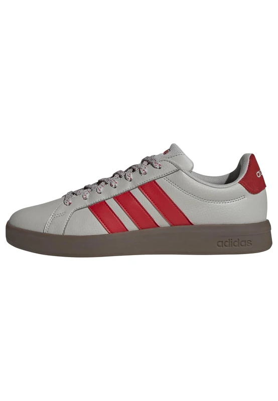 adidas Men's Grand Court Base 3.0 Shoes, Grey Two/Better Scarlet/GUM5, 6.5 UK