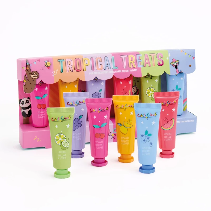 Chit Chat Tropical Treats – 6 Piece Lip Gloss Set for Little Fashionistas!