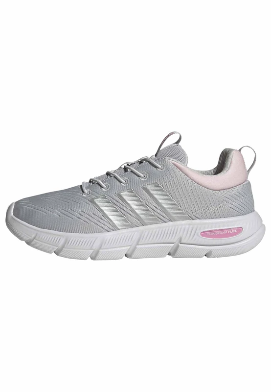 adidas Women's Cloudfoam Flex Elastic Laces Shoes, LGH Solid Grey/Matte Silver/Clear Pink, 6.5 UK