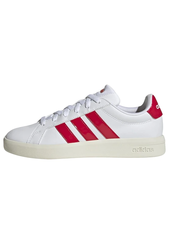 adidas Women's Grand Court Base 3.0 Shoes, FTWR White/Pure Ruby/Off White, 4 UK