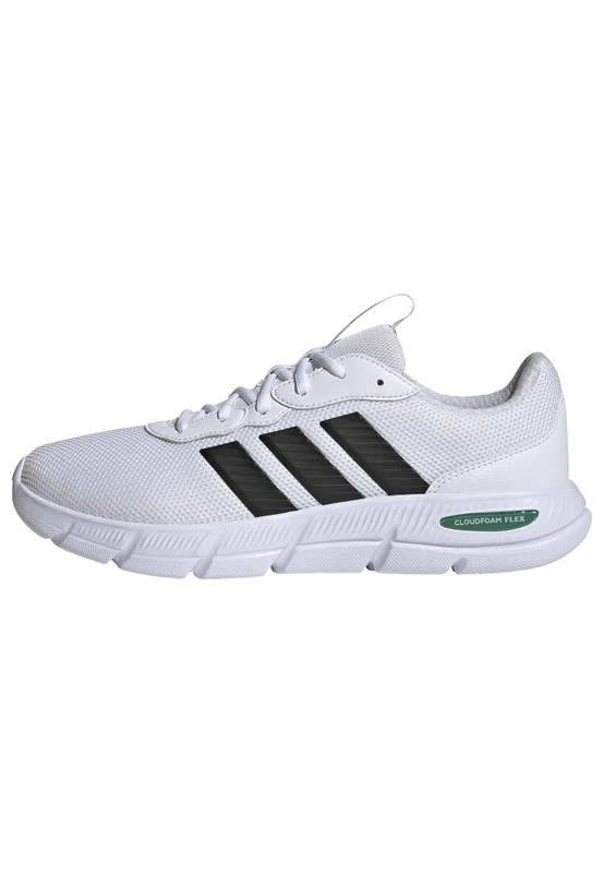 adidas Men's Cloudfoam Flex Laces Shoes, FTWR White/core Black/Court Green, 12 UK