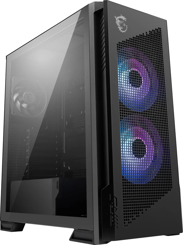 MSI MPG Velox 300R Airflow PZ - Mid-Tower Gaming PC Case - Tempered Glass Side Panel - 2 x 160 mm Dual Layer Blades Fans - Liquid Cooling Support up to 360mm Radiator - Mesh Panel for Airflow