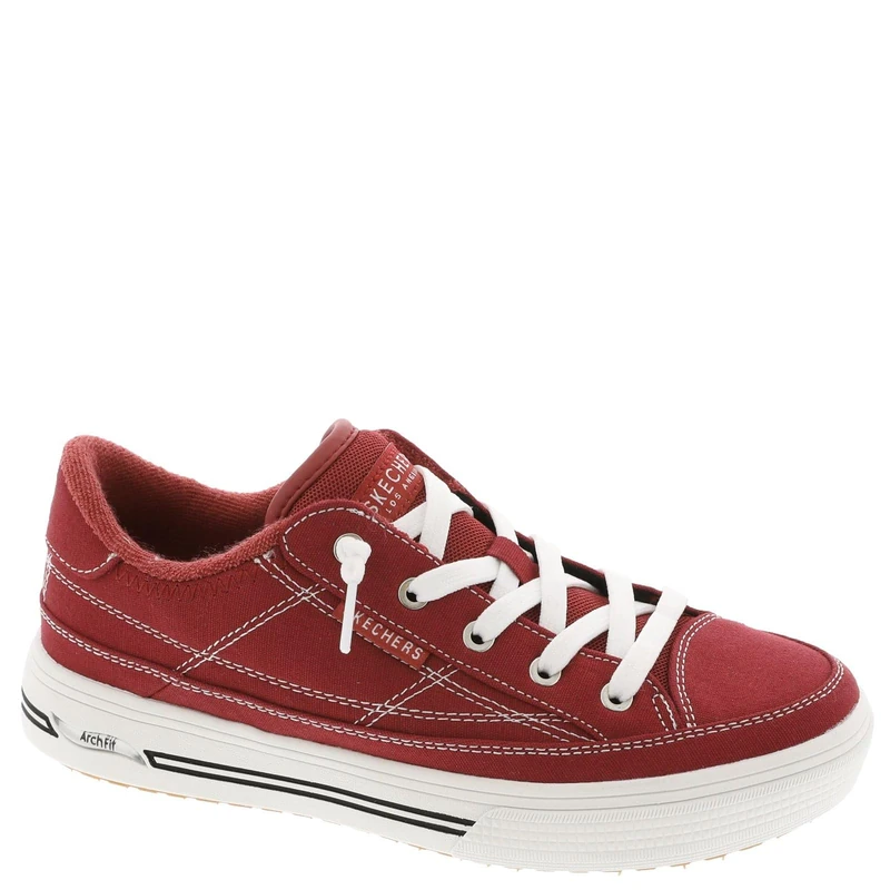 Skechers Women's Arch Fit Arcade-Arcata Trainers, Red/Excursion, Plain (Getaway Solids), 35 EU Wide, Red Excursion Plain Getaway Solids, 2 UK