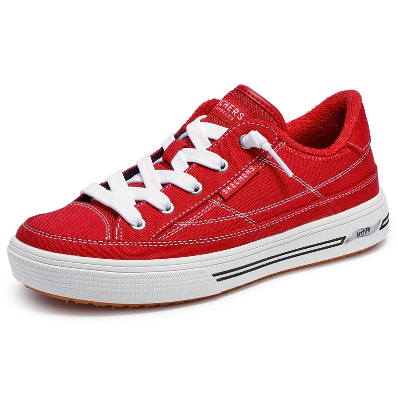 Skechers Women's Arch Fit Arcade-Arcata Sneaker, Red Excursion Plain Getaway Solids, 5 UK