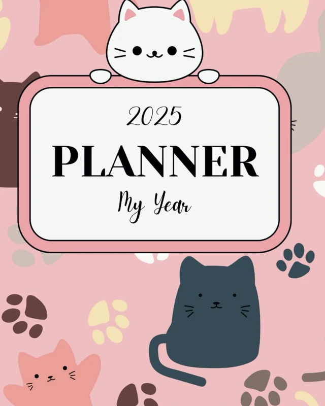 Cat-Themed Daily & Monthly Planner: for cat lovers, students, and busy professionals. Stay inspired and organized throughout the year with adorable cat illustrations!
