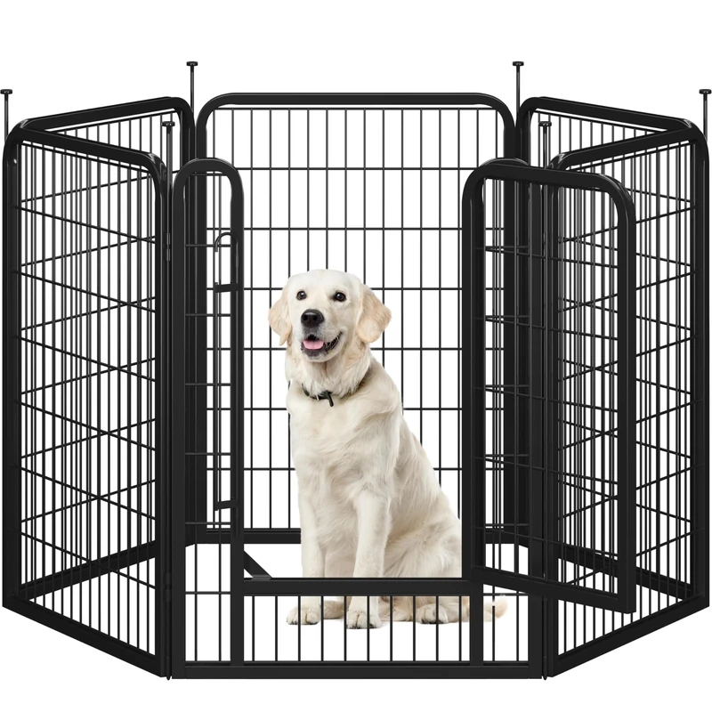 Yaheetech Dog Pen 100cm 6 Panels Suitable for Medium and Large Dogs Heavy Duty Puppy Playpen Pet Exercise Fence for Indoor/Outdoor