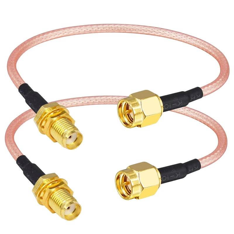 Boobrie 15CM SMA Male to Female Bulkhead Coaxial Cable RG316 SMA Female to Male WiFi Antenna Cable Short Pigtail for Mobile WiFi Antenna Pack of 2
