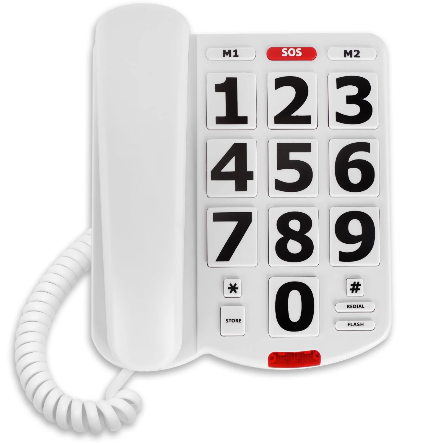 Big Button Desktop Phone for Seniors, Landline Telephone for Home with Number Memory and Redial Function, Easy to Read Buttons, Ideal for Visually Impaired Users