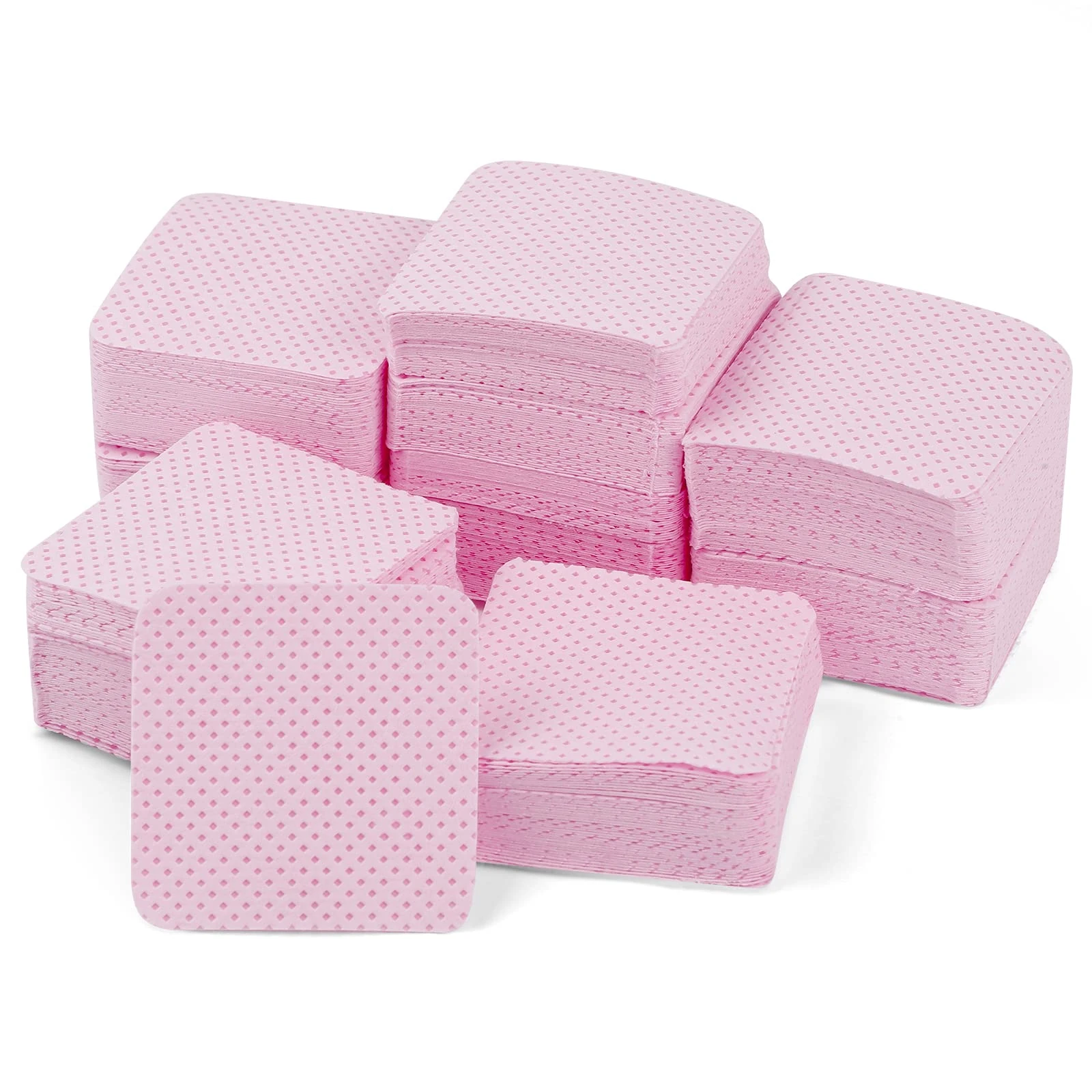 300 Pcs Lint Free Wipes for Nails, Nail Wipes Pads Nail Polish Remover Pads UV Gel Absorbent Remover Wipes for DIY Nail Art, Pink