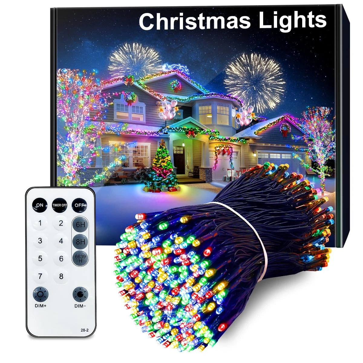 ARKOCHIC 35M Christmas Tree Lights Multicoloured, 300 LED Outdoor Christmas Lights, IP65 Waterproof Fairy Light Plug in, Linkable String Light with 8 Modes/Timer for Outside Indoor Decorations/Garden