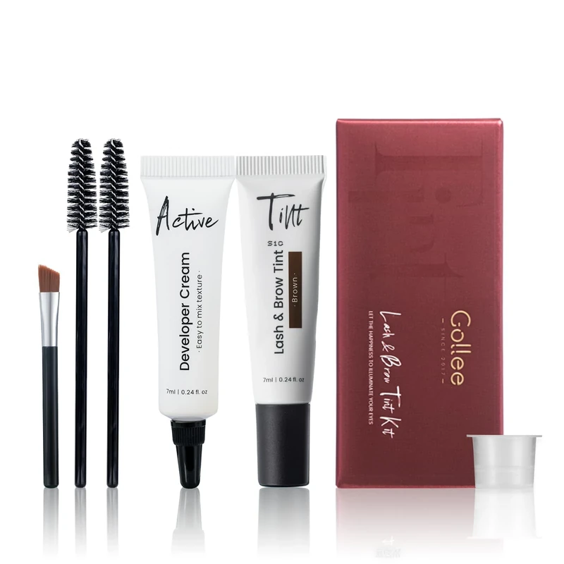 Eyebrow Dye Kit, 2 in 1 Brow and Lash Tint Kit - Fast and Safe Results (Dark Brown), Natural Effects Long Lasting Lasts 4 Weeks Easy to Use for Salon & Home Use