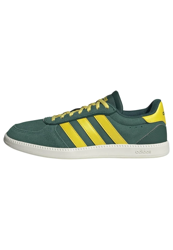 adidas Women's BREAKNET Sleek Shoes, Collegiate Green/Yellow/Off White, 9.5 UK