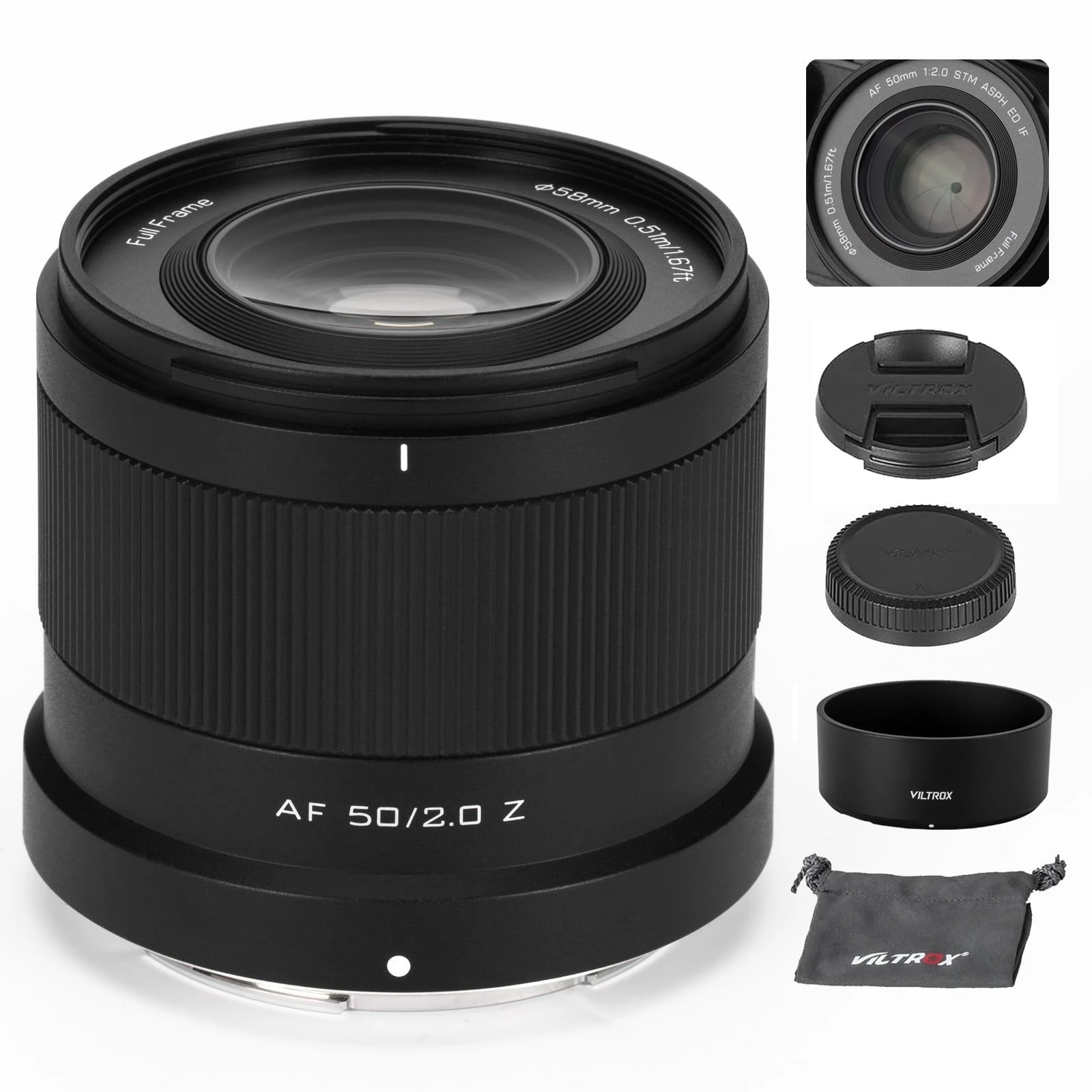VILTROX 50mm F2.0 Z-Mount, AF 50mm F2 Lens for Nikon Z, Standard Full Frame Large Aperture STM Auto Focus Prime Lens for Nikon Z-Mount Cameras Z5 Z50 Z50II Z6 Z6II Z7 Z7II ZFC Z30 Z9 Z8 ZF Z6III