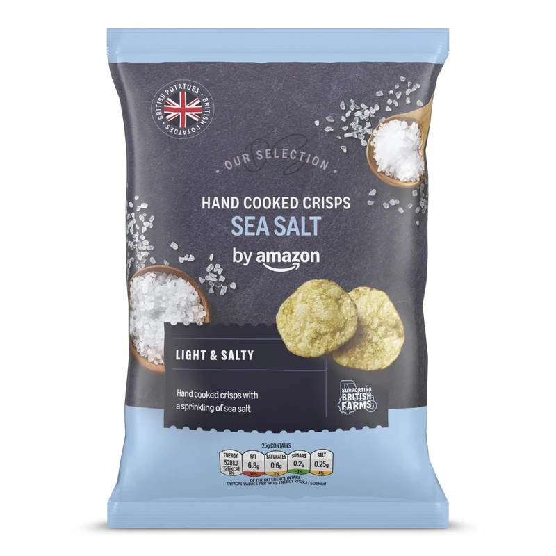by Amazon Our Selection Hand Cooked Sea Salted Crisps, 150g