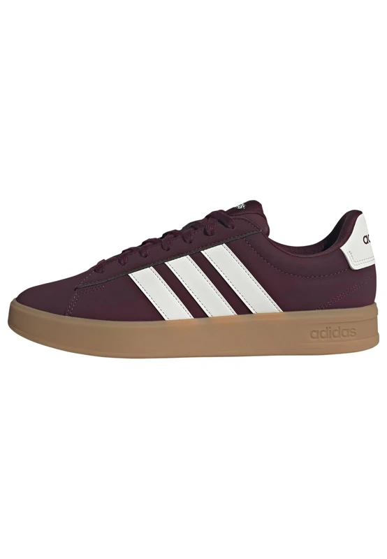 adidas Men's Grand Court 3.0 Shoes, Maroon/Off White/Gum 3, 7.5 UK