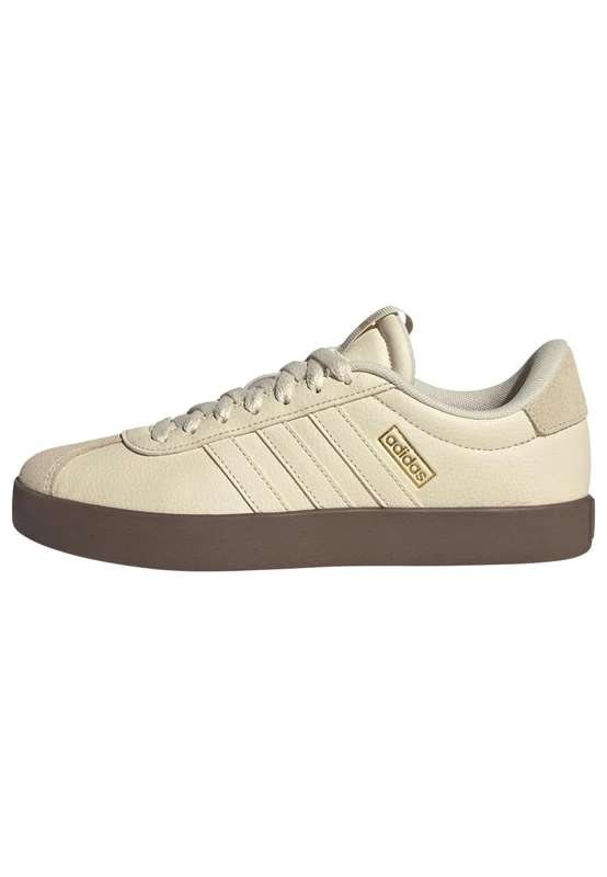 adidas Women's VL Court 3.0 Shoes - Wonder White/Gold - 5.5 UK