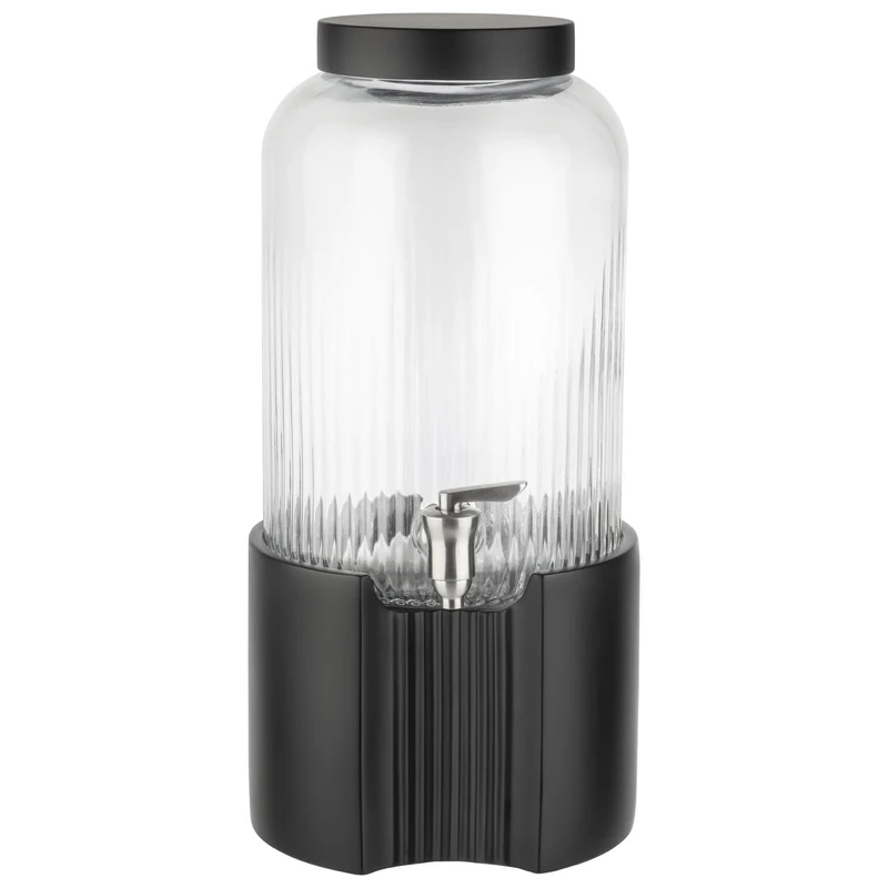 APS Element 10460 Drinks Dispenser Diameter 22 cm Height 45 cm 7 litres Concrete Base and Lid Black - Image 1