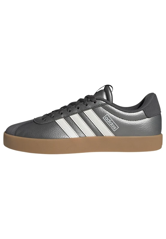 adidas Women's VL Court 3.0 Shoes, Iron met./core White/Grey Five, 8.5 UK