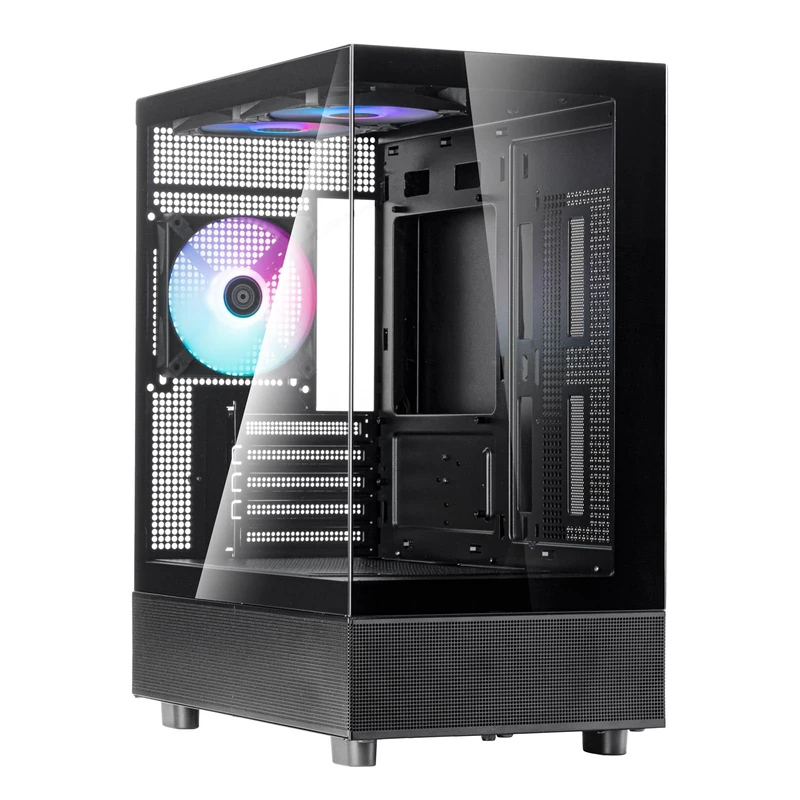 SilverStone Technology Lucid Series SST-LD04-B-ARGB Panoramic Micro ATX Case with Considerable 270° Field of View - Image 1